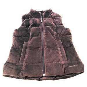 Eddie Bauer goose down vest chocolate brown XS